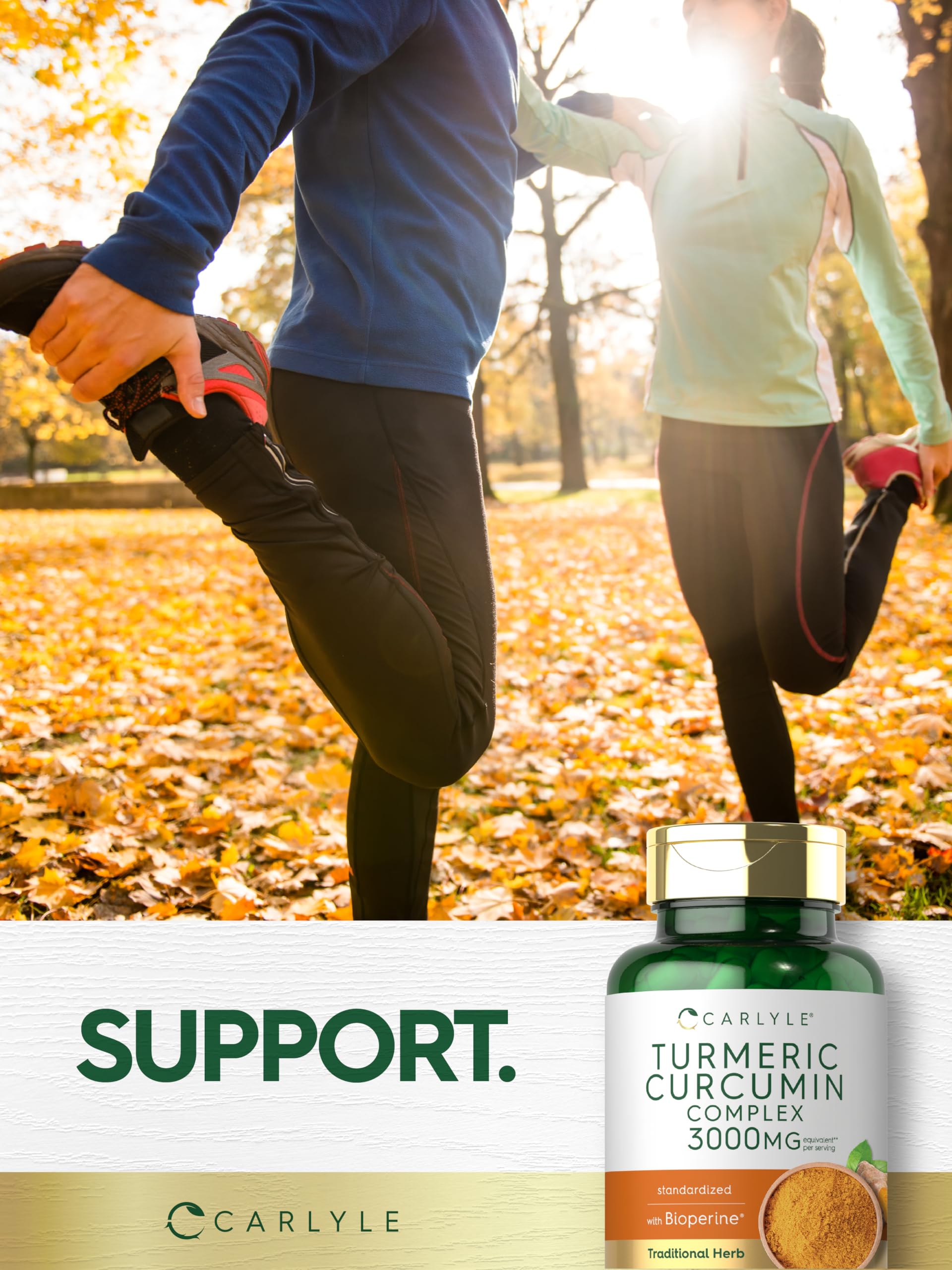 Carlyle Turmeric Curcumin with Black Pepper | 90 Powder Capsules | Complex Supplement with Bioperine | Non-GMO, Gluten Free - Image 6