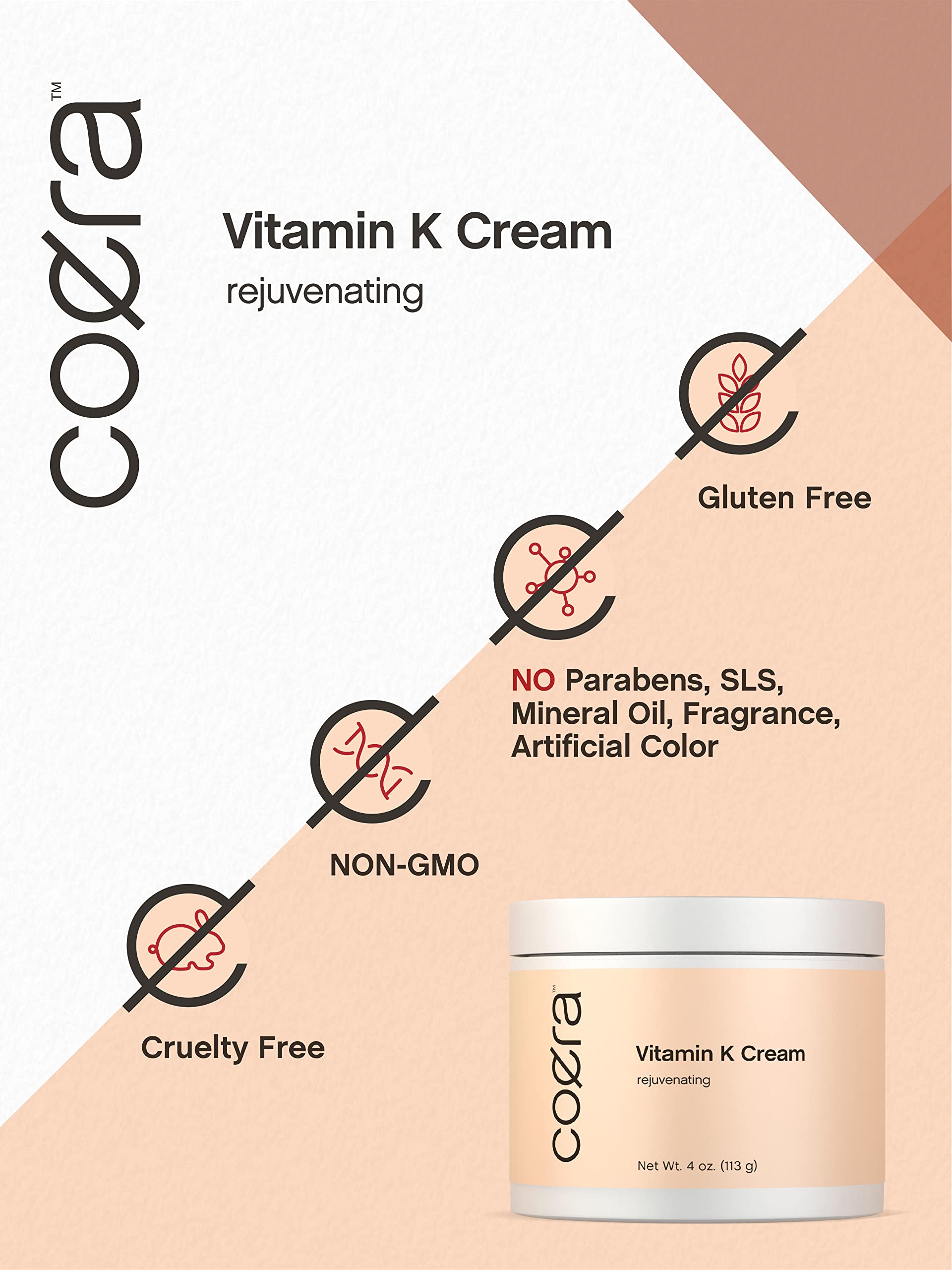 Coera Vitamin K Cream 4 oz | Premium Formula for Bruises, Spider Veins, Dark Circles, Broken Capillaries, Eyes, and Face | Paraben and SLS Free - Image 5