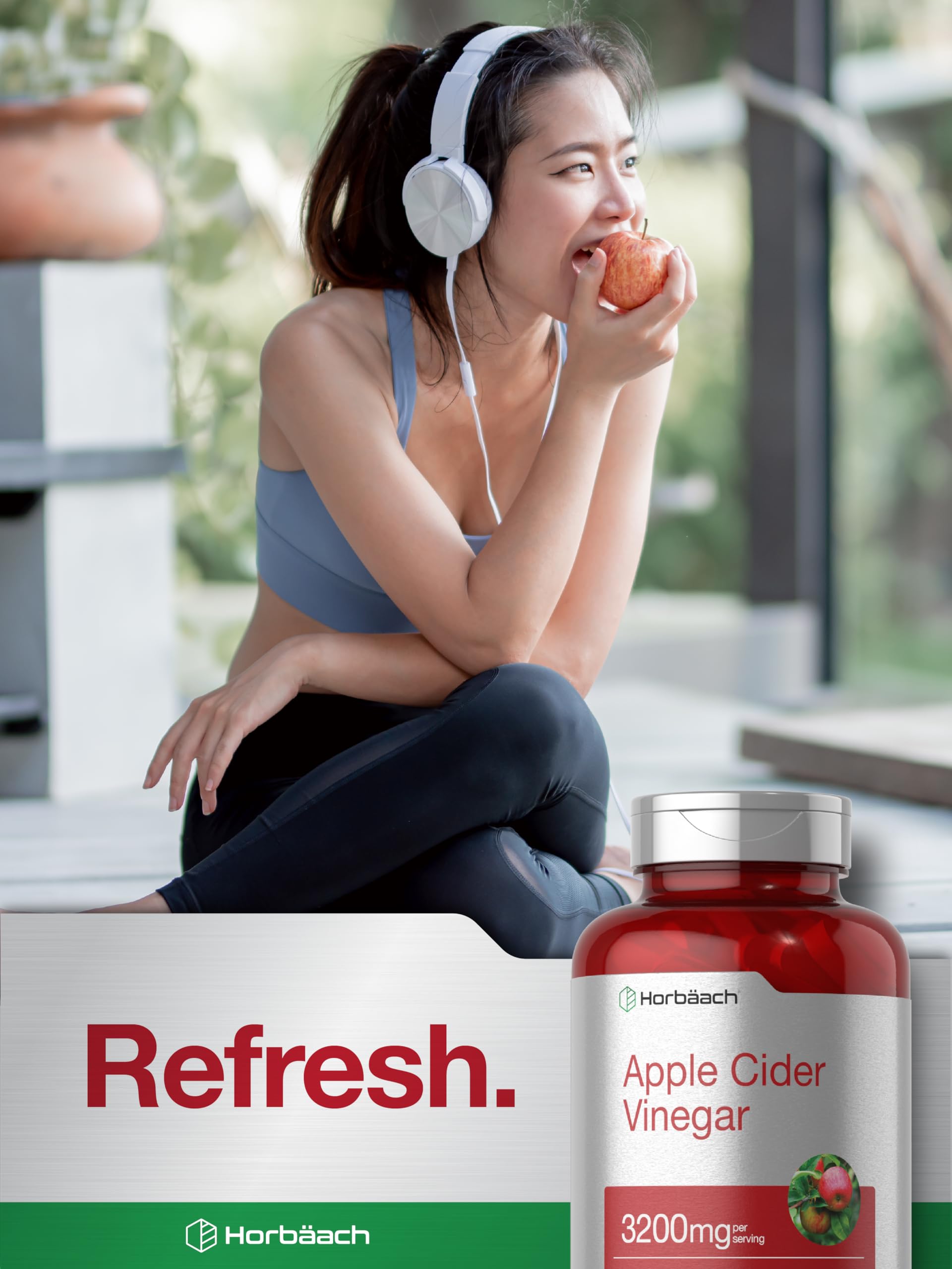 Horbäach Apple Cider Vinegar Caplets 3200mg | 180 Pills | Vegetarian, Non-GMO & Gluten Free Supplement - Image 7
