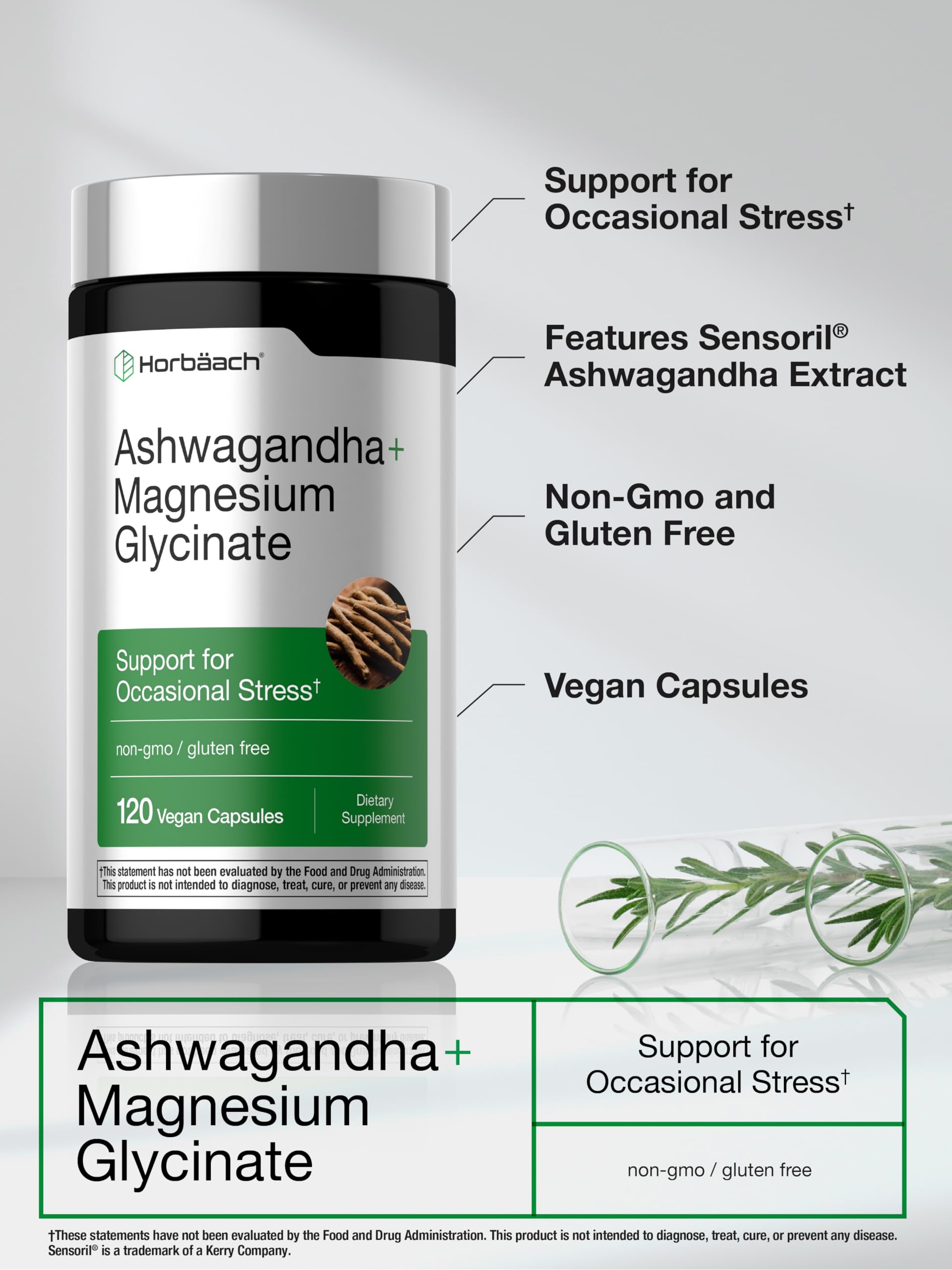 Horbäach Ashwagandha and Magnesium Glycinate | 120 Vegan Capsules | Support Supplement for Stress | Non-GMO, Gluten Free - Image 4