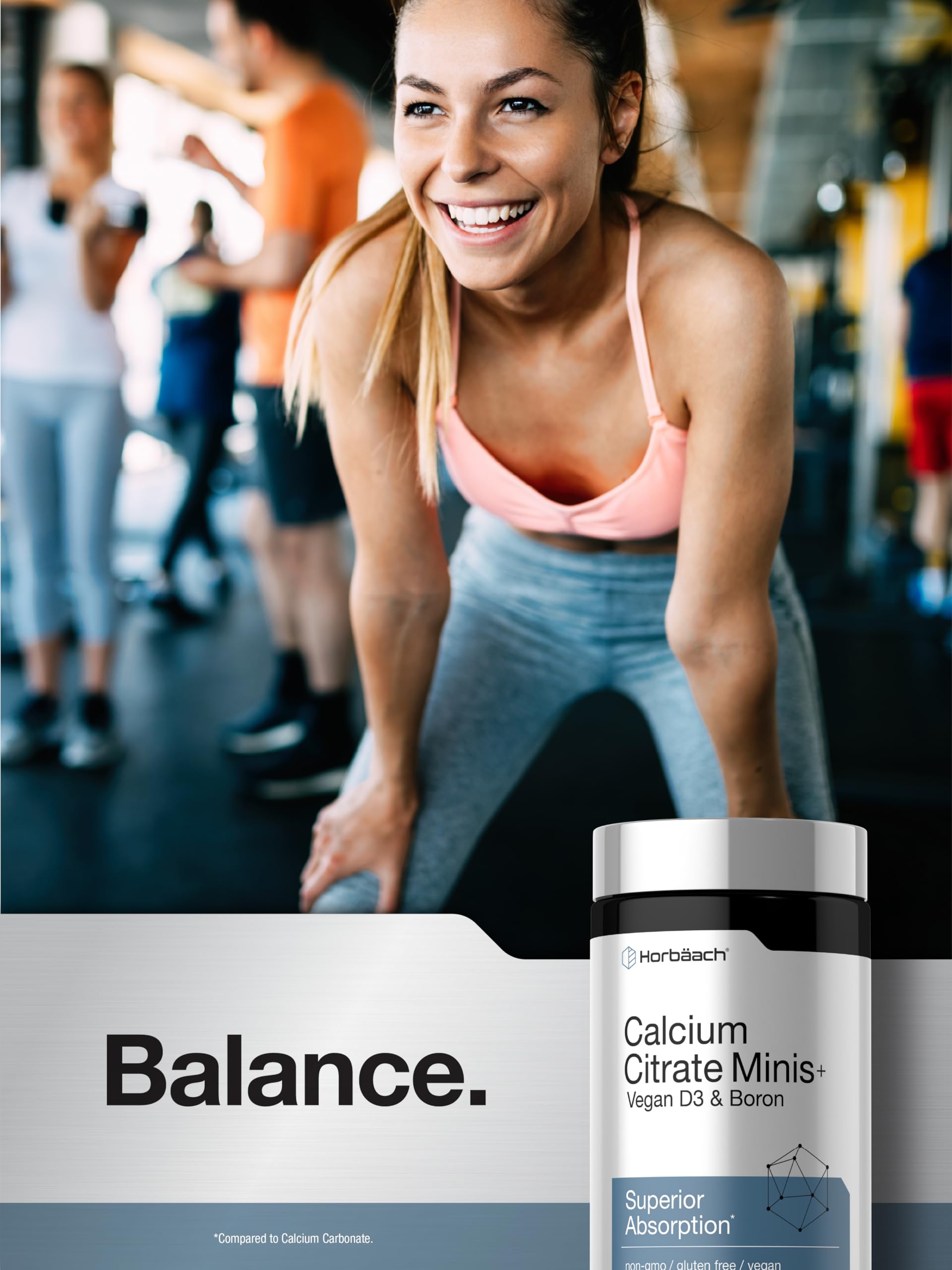 Horbäach Calcium Citrate with Vitamin D3 & Boron | 150 Tablets | Supplement for Men and Women | Vegan, Non-GMO, Gluten Free - Image 6