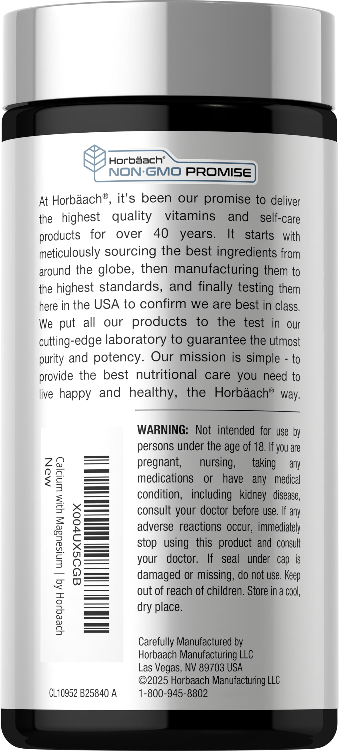 Horbäach Calcium Magnesium D3 | 180 Coated Caplets | Supports Bone Density | Supplement for Men and Women | Vegan, Non-GMO, Gluten Free - Image 3