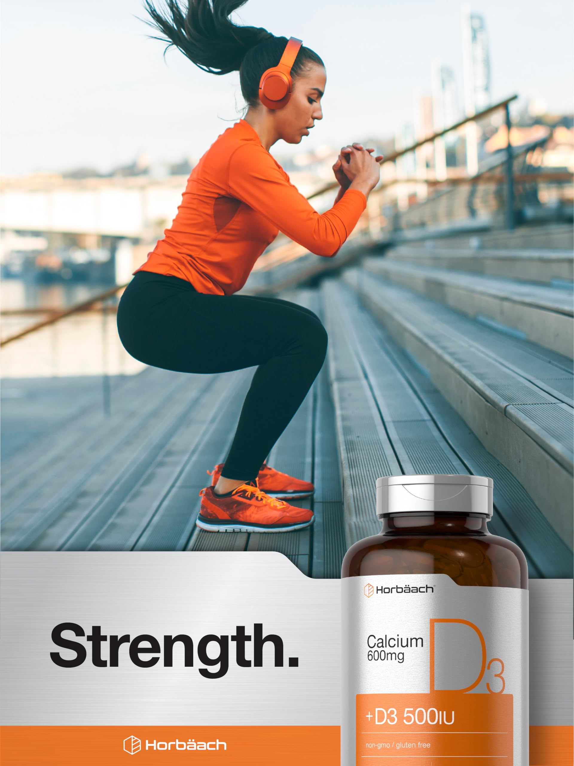 Horbäach Calcium Supplement with Vitamin D3 | 600 mg | 120 Softgels | Non-GMO & Gluten Free | for Men and Women - Image 7