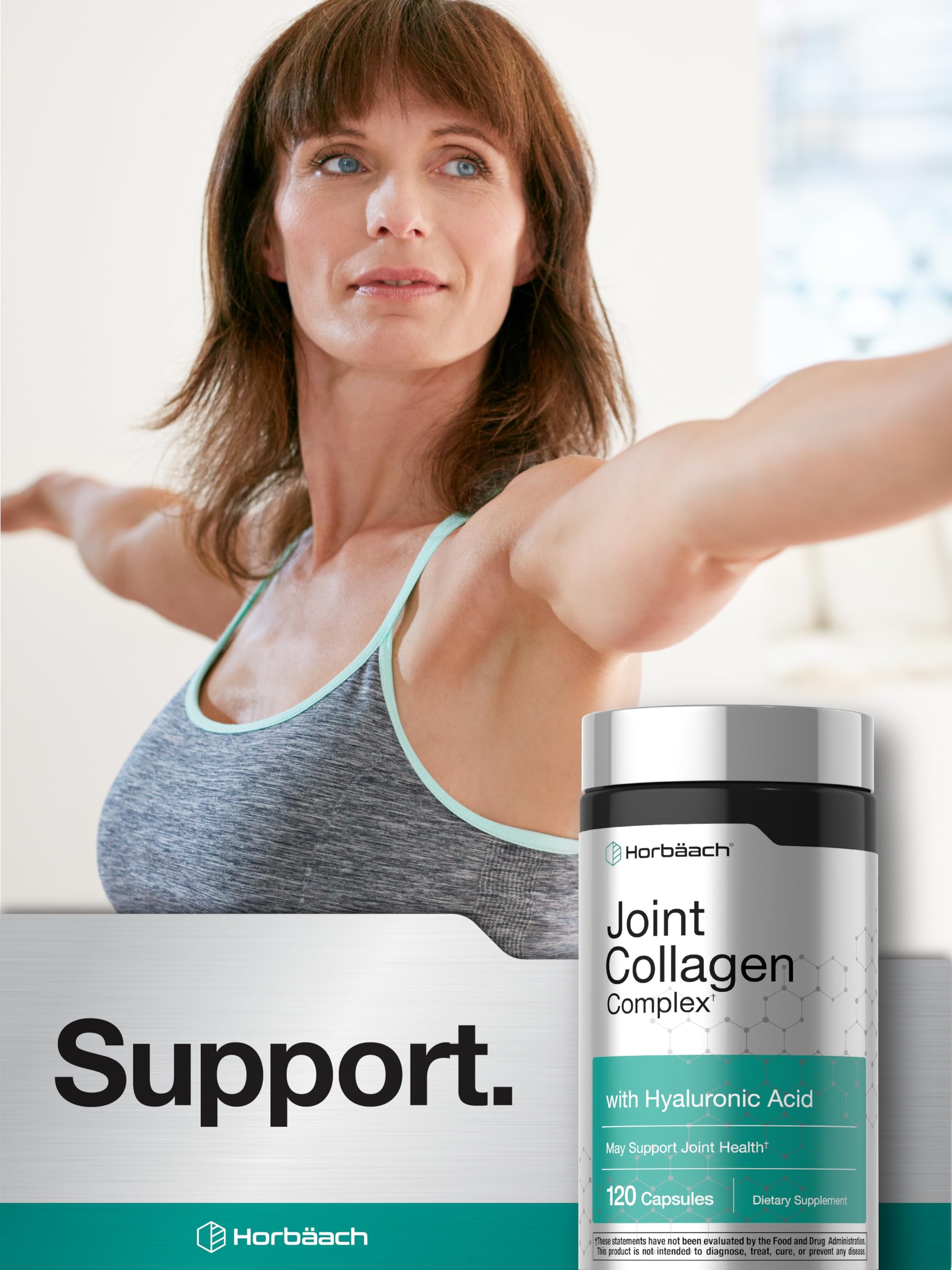 Horbäach Joint Support Supplement | 120 Capsules | with Collagen and Hyaluronic Acid | Joint Health Complex | for Men & Women | Non-GMO, Gluten Free - Image 6