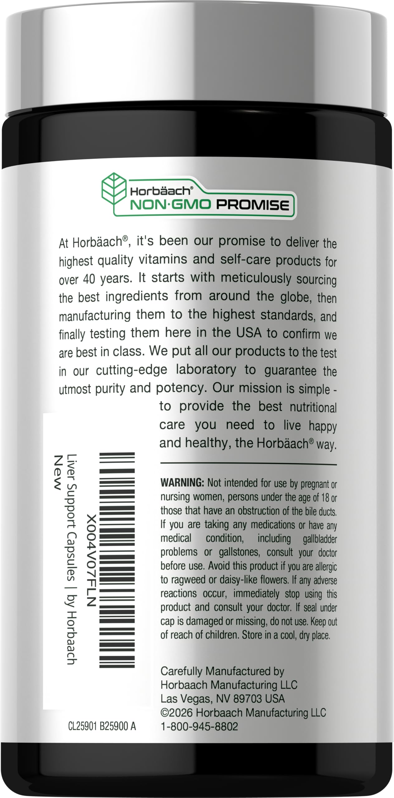 Horbäach Liver Support | 600 mg Milk Thistle | 90 Vegetarian Capsules | Herbal Detox Formula | Non-GMO, Gluten Free - Image 3