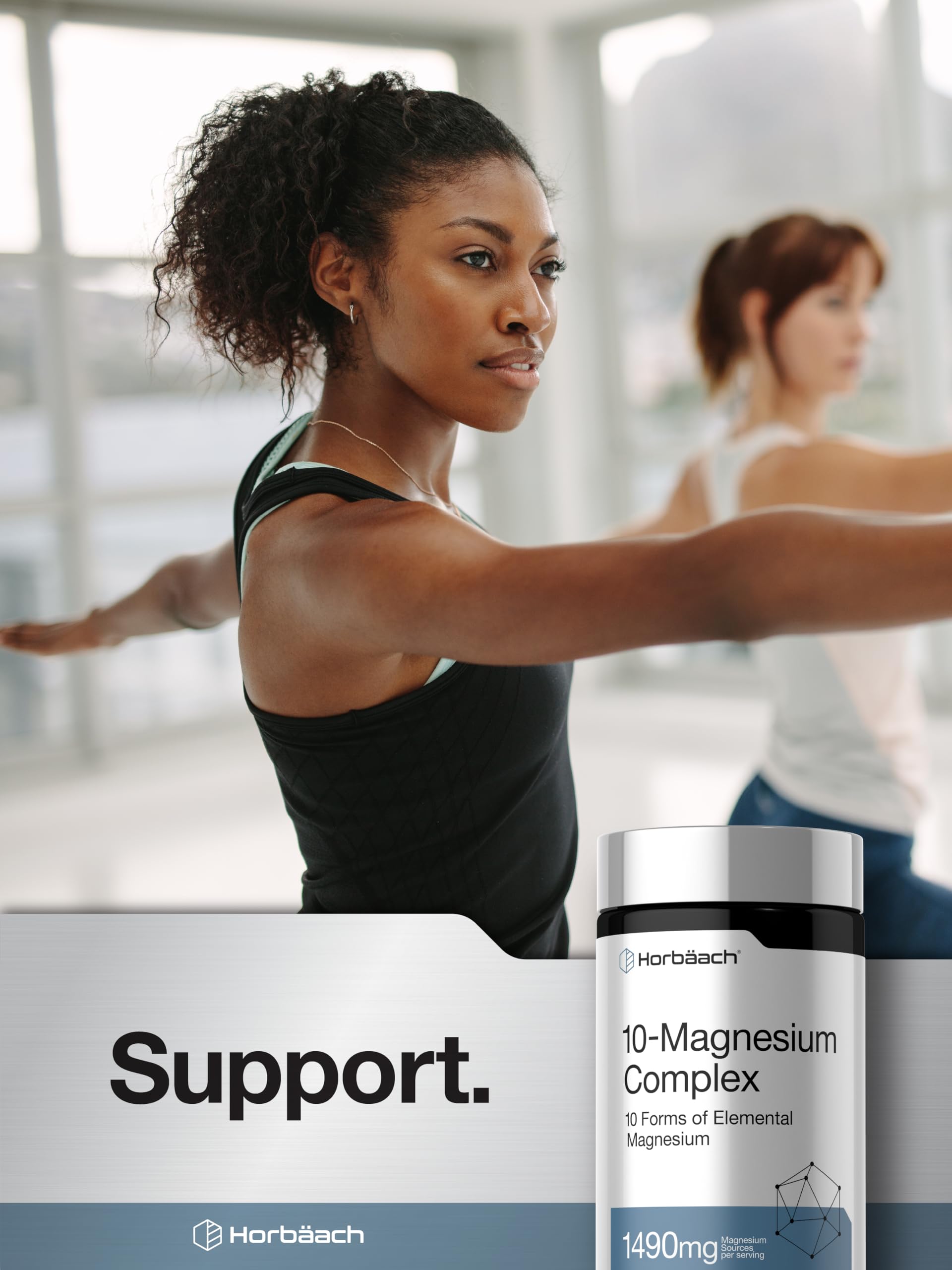 Horbäach Magnesium Complex | 1490 mg | 240 Capsules | 10 Forms of Elemental Magnesium | Vegan, Non-GMO, Gluten Free - Image 6