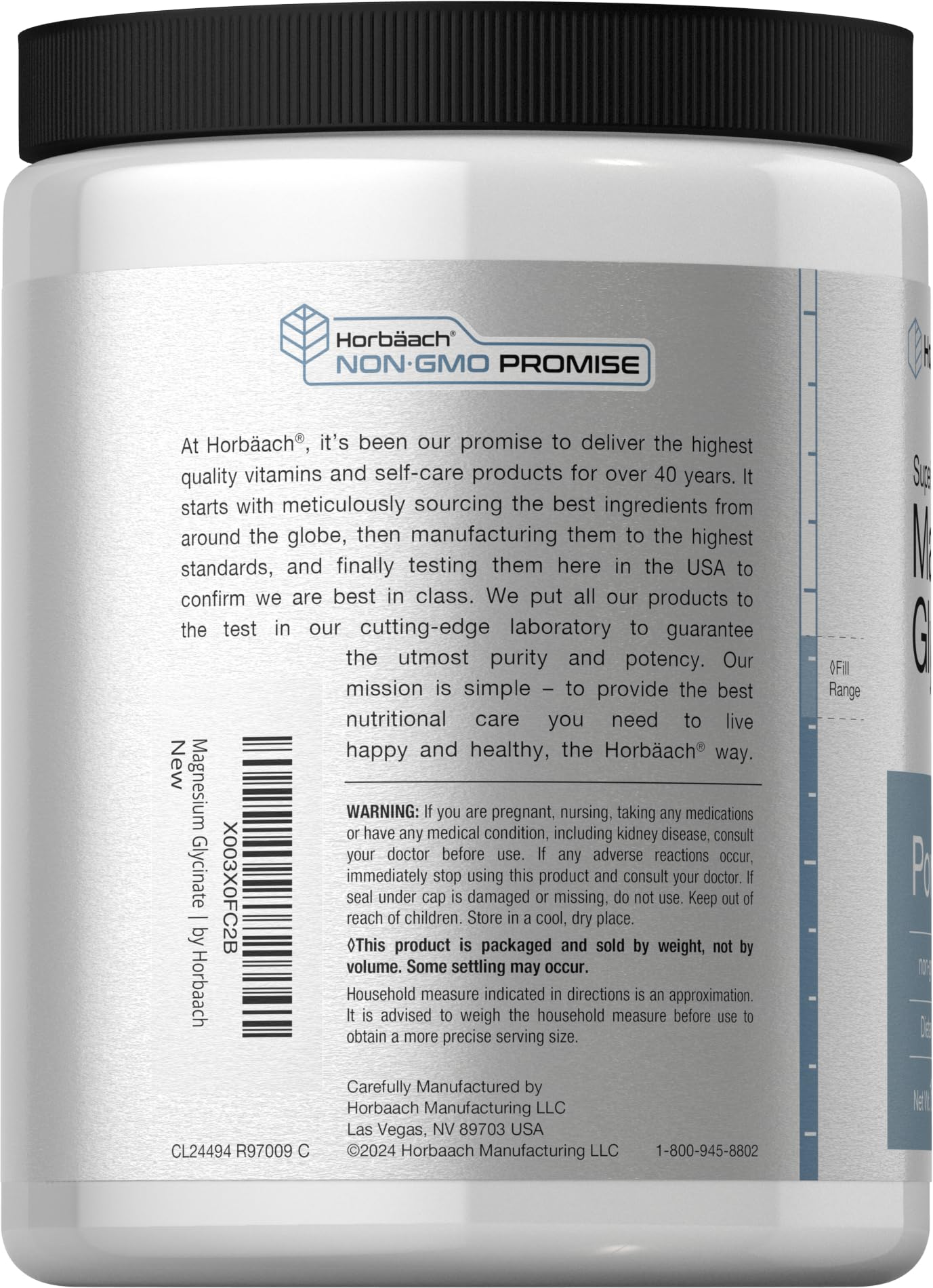 Horbäach Magnesium Glycinate Powder | 1 lb | Lemon Flavored | Superior Absorption | Non-GMO & Gluten Free - Image 3