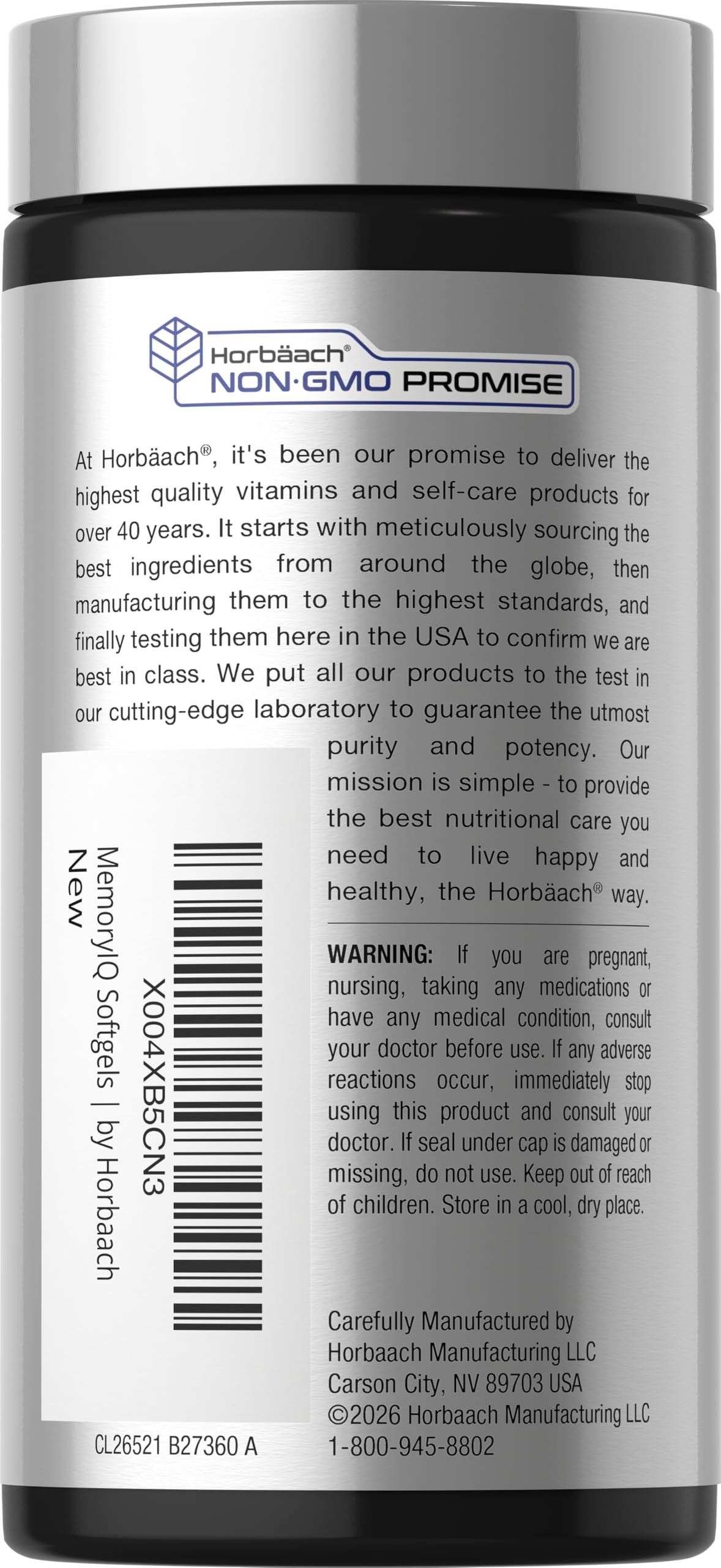 Horbäach Memory IQ Brain Support Supplement | 60 Softgels | Focus 7 Memory Ultimate Support | Non-GMO, Gluten Free Formula - Image 3