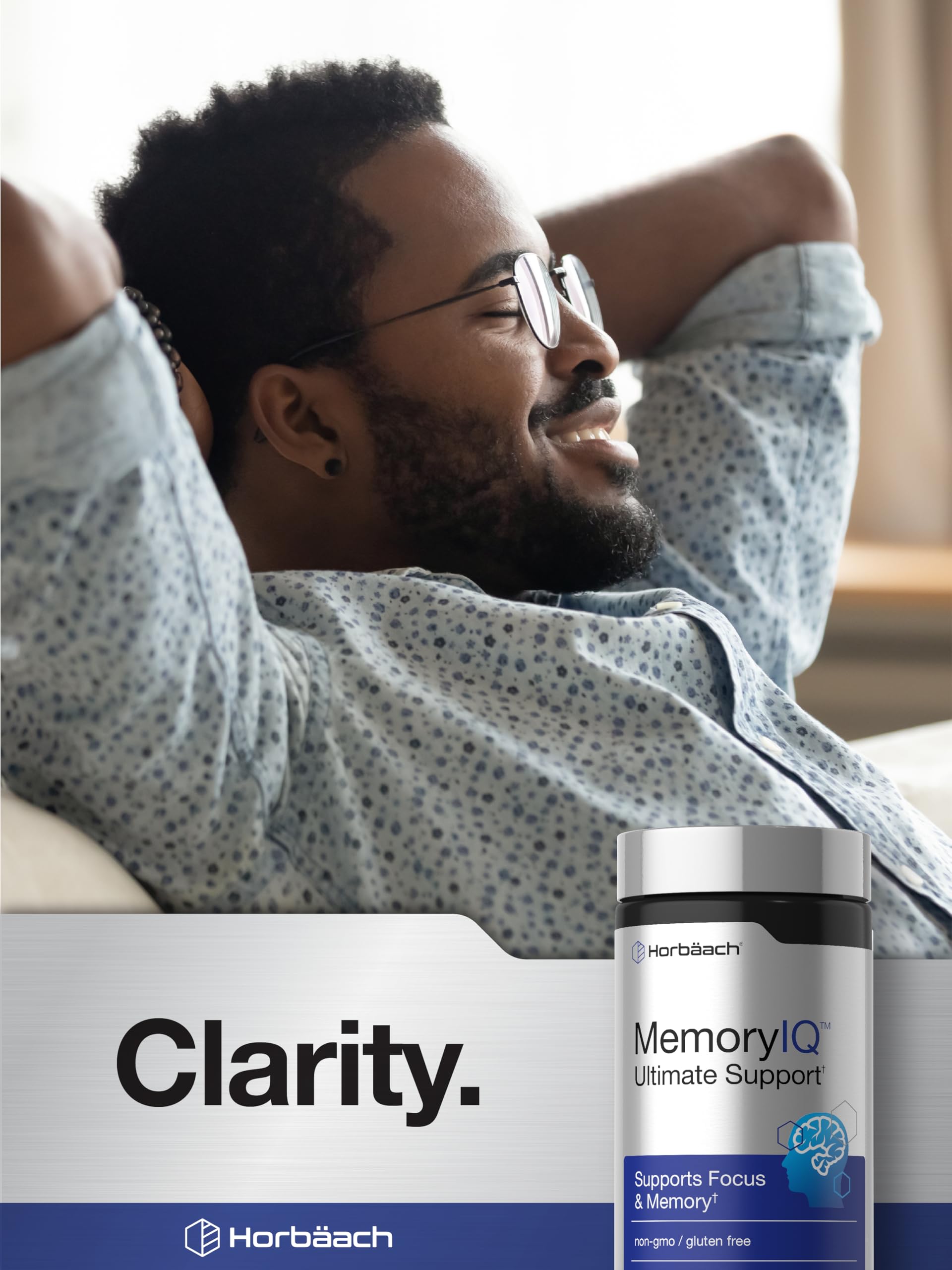 Horbäach Memory IQ Brain Support Supplement | 60 Softgels | Focus 7 Memory Ultimate Support | Non-GMO, Gluten Free Formula - Image 6