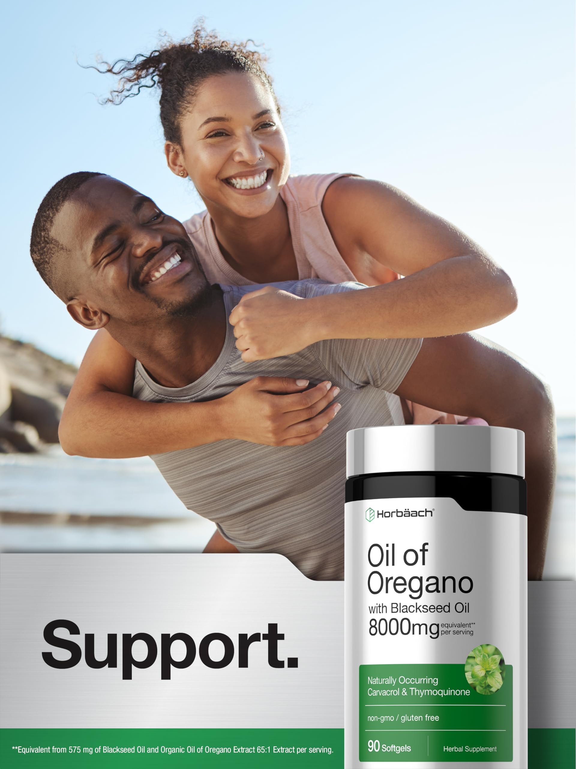 Horbäach Oil of Oregano with Blackseed Oil Softgels | 90 Pills | Naturally Occurring Carvacrol & Thymoquinone | Non-GMO, Gluten Free Supplement - Image 6