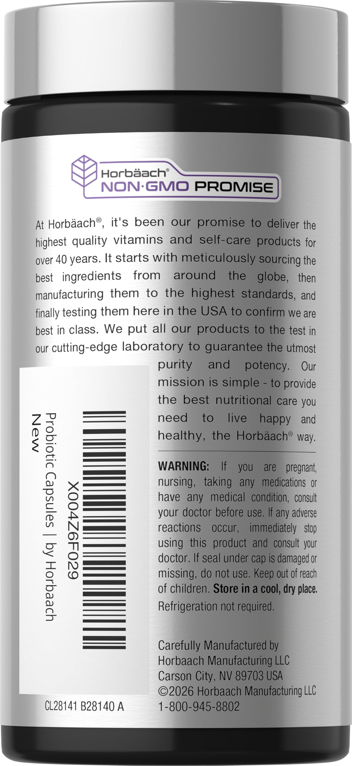 Horbäach Probiotic 100 Billion CFU | 60 Capsules | 31 Probiotic Strains | with Prebiotic Fiber | Vegan, Non GMO, Gluten Free Supplement - Image 3