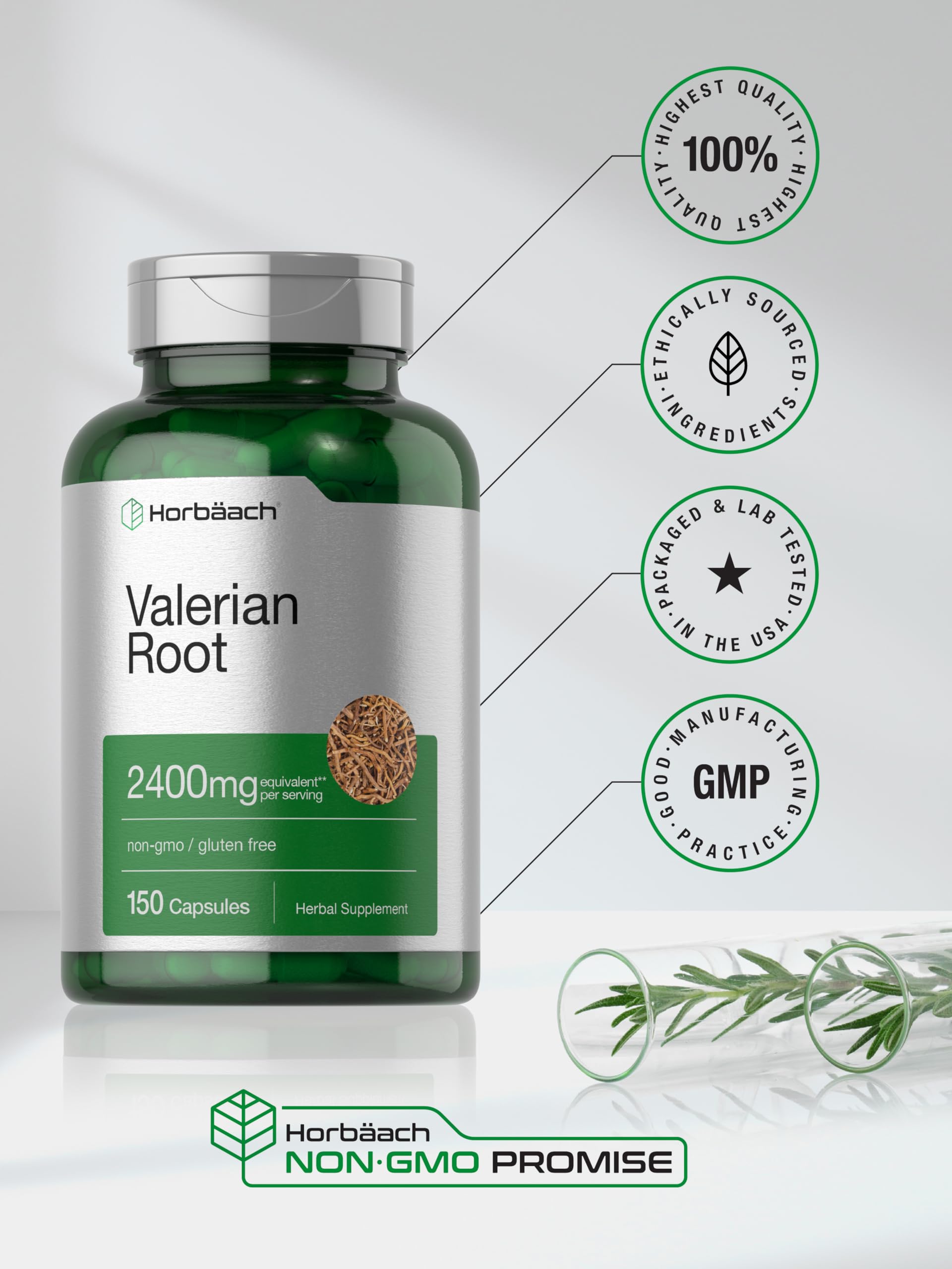 Horbäach Valerian Root Capsules | 150 Count | Extract Supplement | Non-GMO, Gluten Free - Image 6