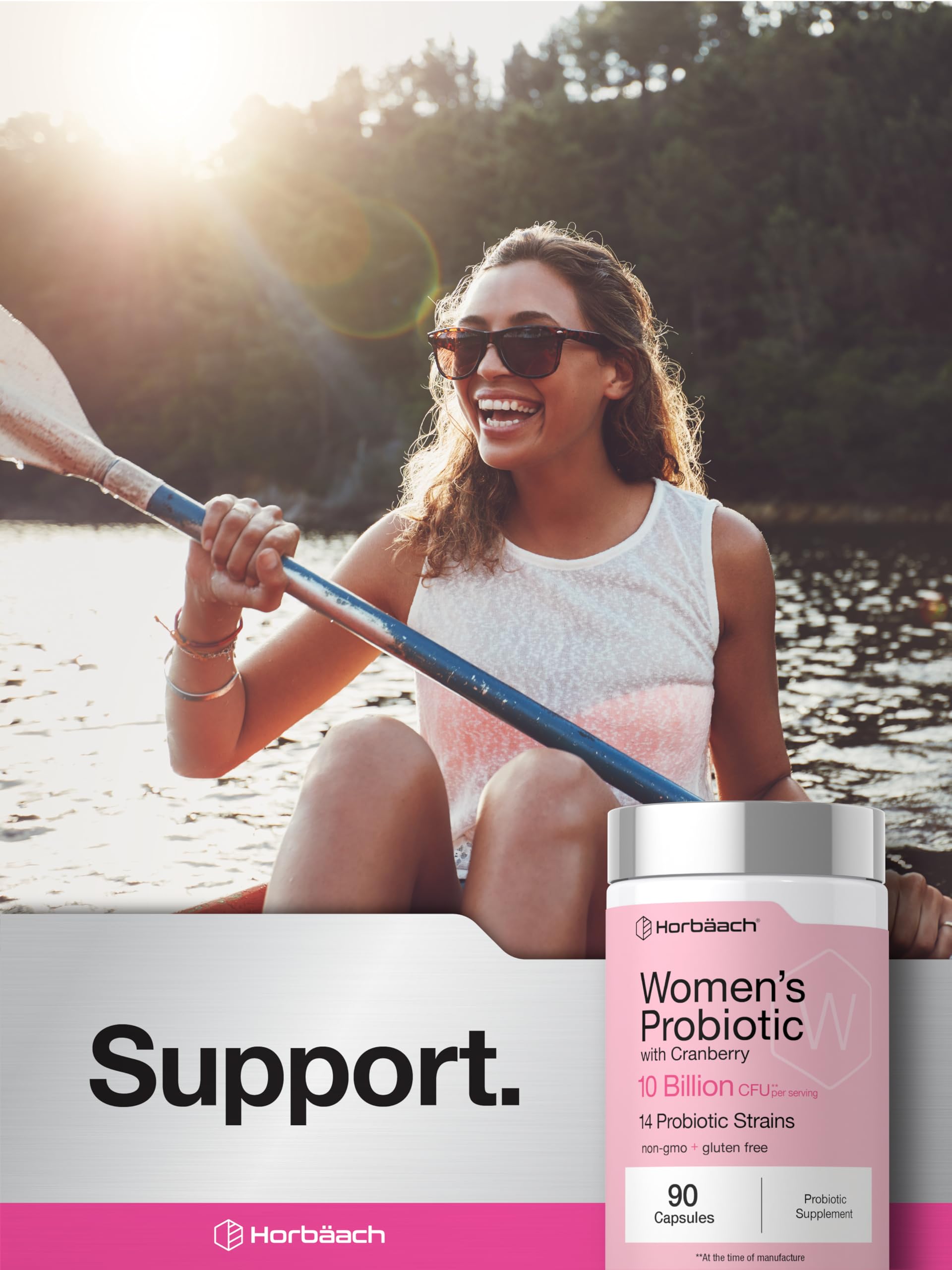Horbäach Women's Probiotic with Cranberry Supplement | 10 Billion CFU | 14 Probiotic Strains | 90 Capsules | Non GMO, Gluten Free - Image 6