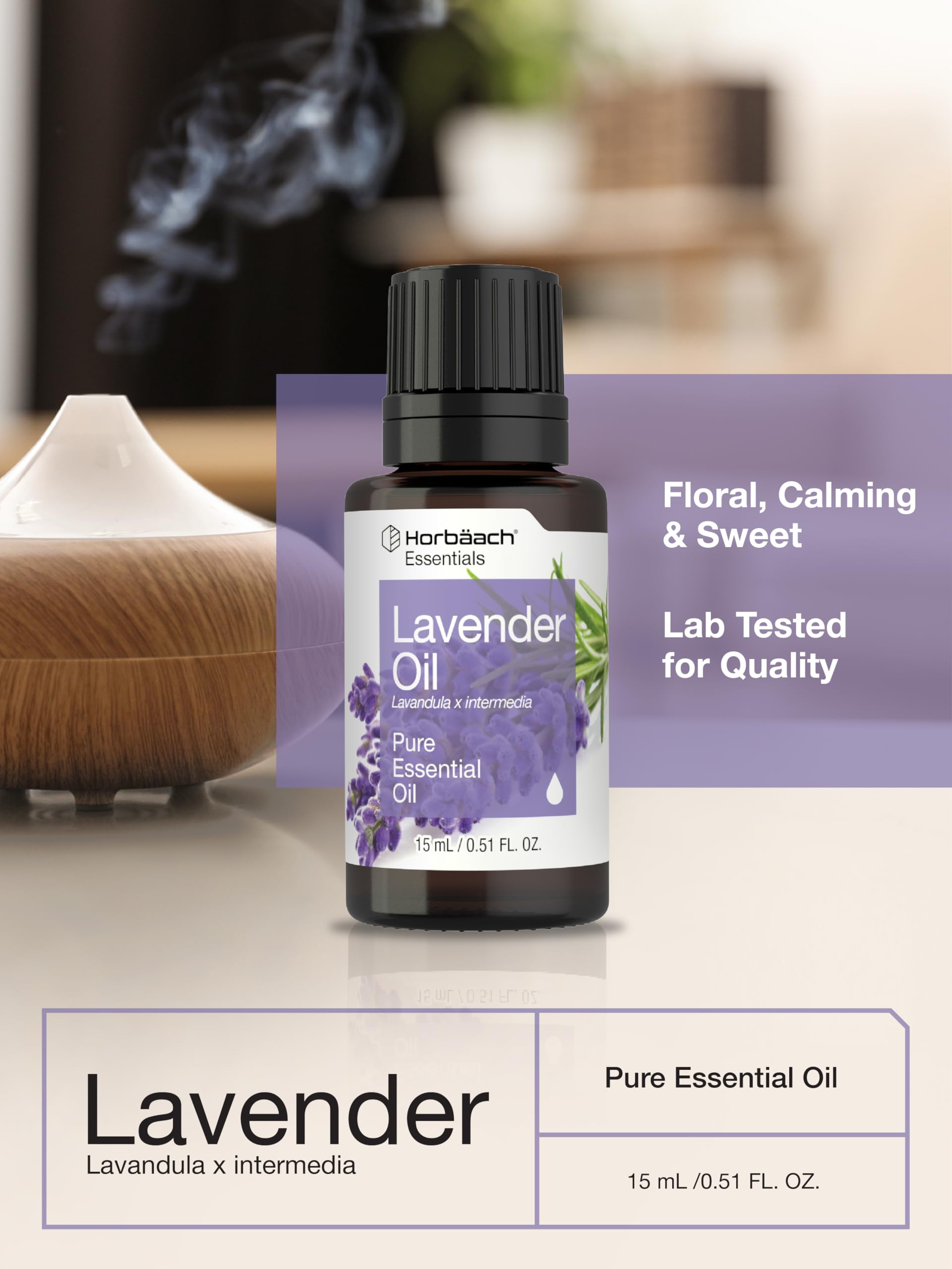 Horbaach Lavender Essential Oil Pure | .51 fl oz | for Skin, Hair, Diffuser, Bath, Aromatheraphy, Soap and Candles - Image 7