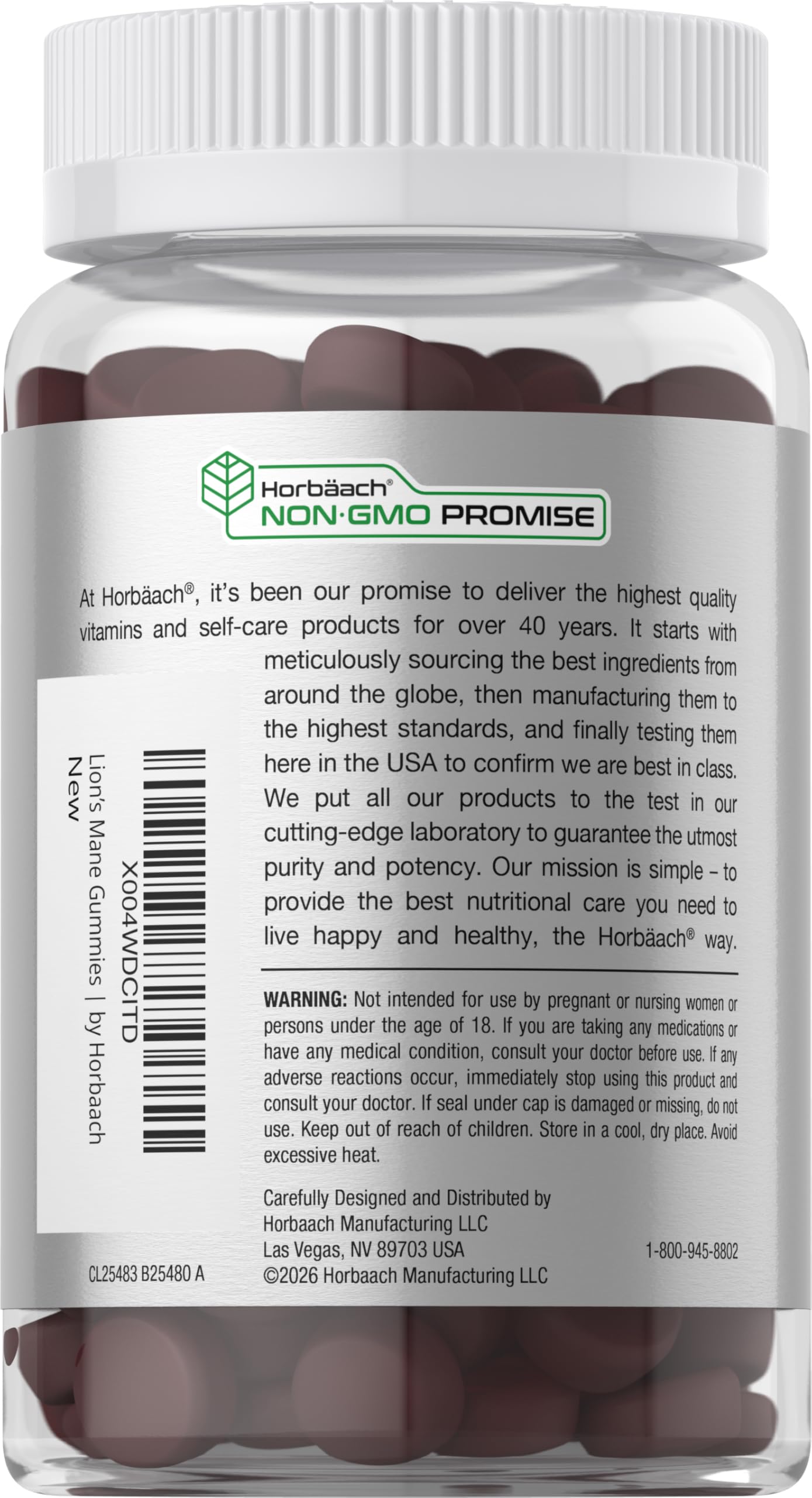 Horbaach Lions Mane Supplement | 60 Gummies | 10-in-1 Mushroom Complex | with Turkey Tail, Reishi, Cordyceps, Chaga, Maitake, and Shiitake | Blueberry Flavor | Non-GMO & Gluten Free - Image 3