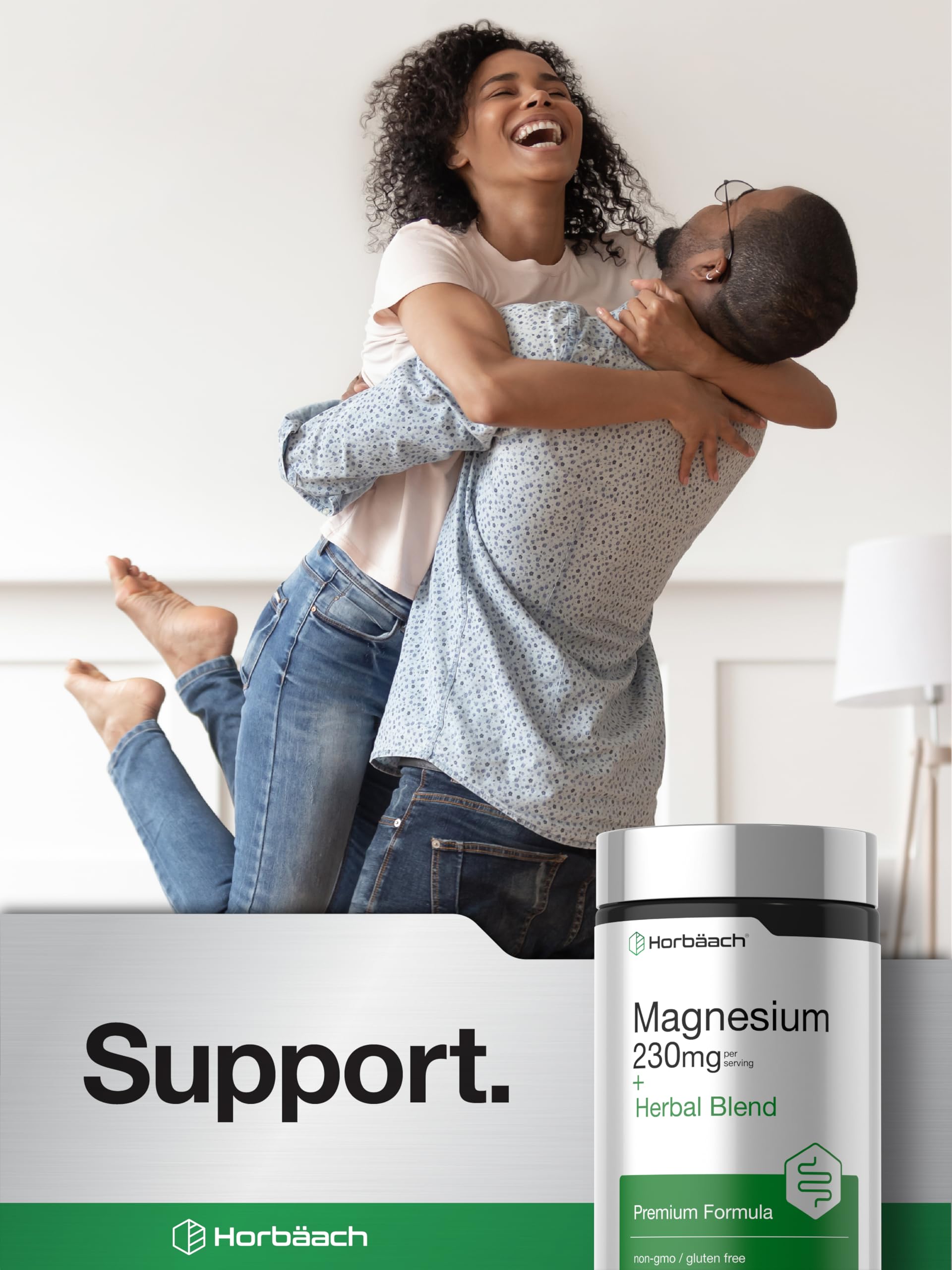 Horbaach Magnesium 230mg | Plus Herbal Blend | 200 Vegan Capsules | Gentle Cleanse | Non-GMO and Gluten Free Supplement - Image 6