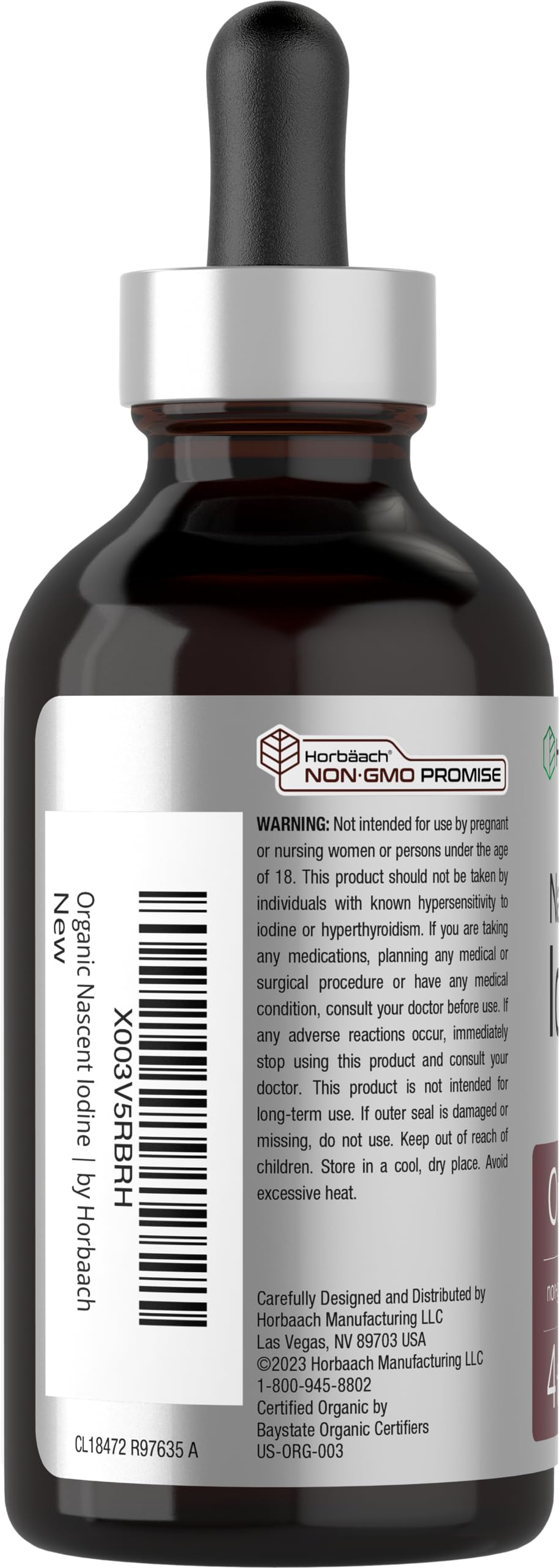 Horbaach Nascent Iodine Drops | 4 Fl Oz | Organic Liquid Tincture Supplement | as Potassium Iodide | Vegan, Non-GMO, and Gluten Free - Image 3