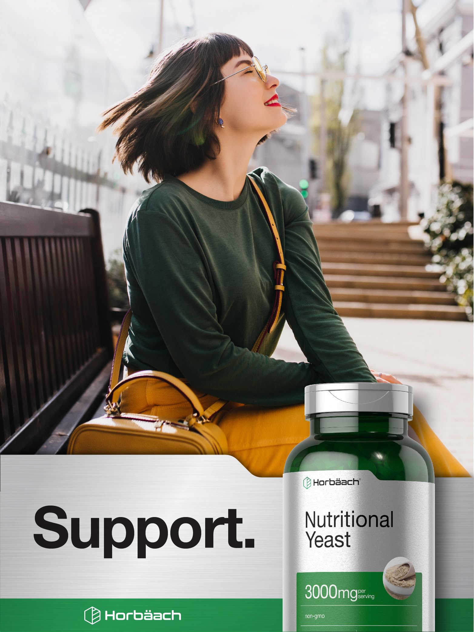 Horbaach Nutritional Yeast Tablets 3000mg | 500 Count | with B12, B1, B2, and Niacin | Non-GMO & Gluten Free Supplement - Image 6