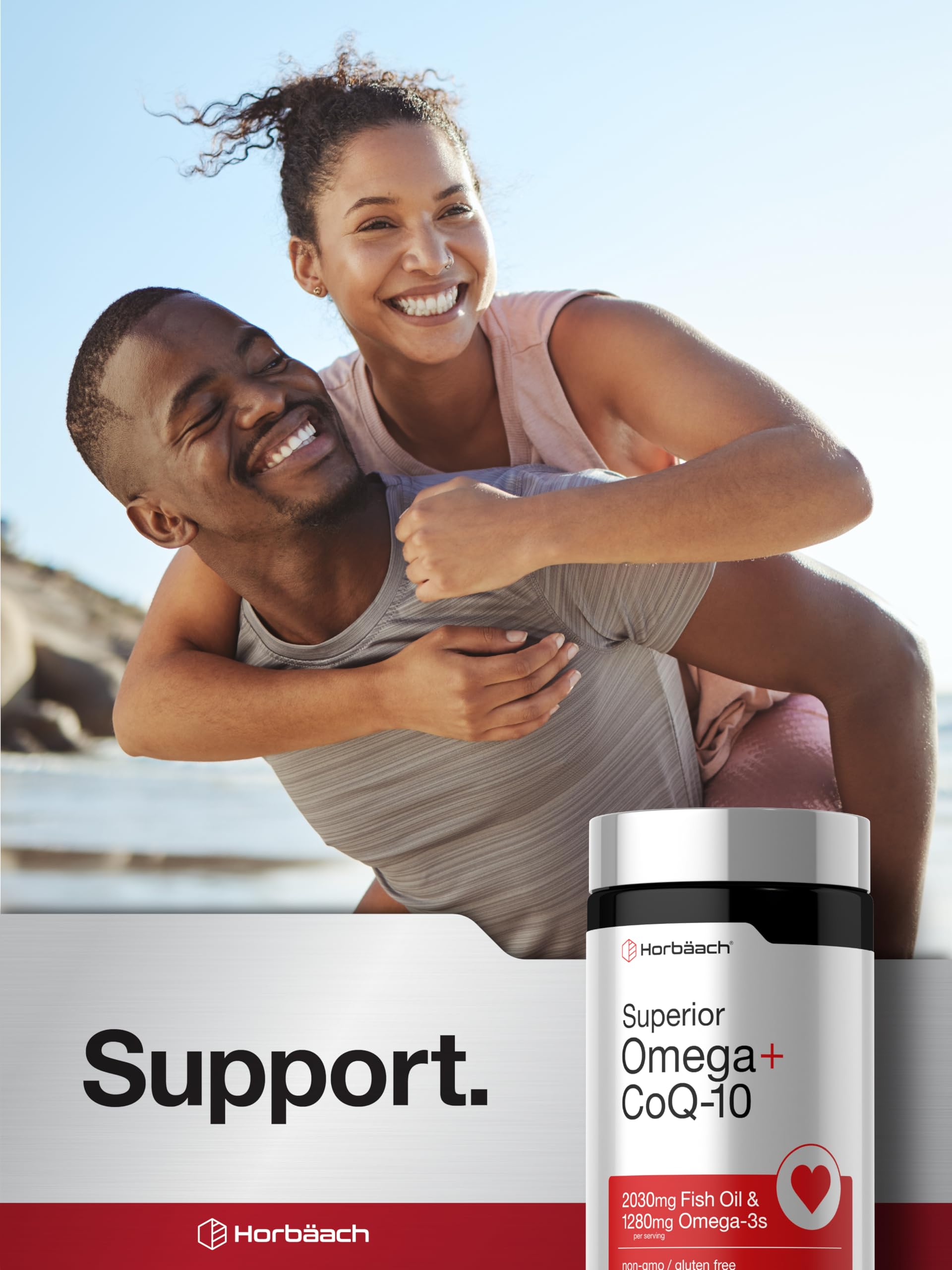Horbaach Omega with CoQ-10 | 60 Softgels | 2030mg Fish Oil | 1280mg Omega-3s | Non-GMO, Gluten Free - Image 6